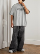 VETEMENTS - Logo-Print Cotton-Jersey T-Shirt - Gray