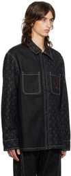 Marine Serre Black Moon Laser Denim Jacket
