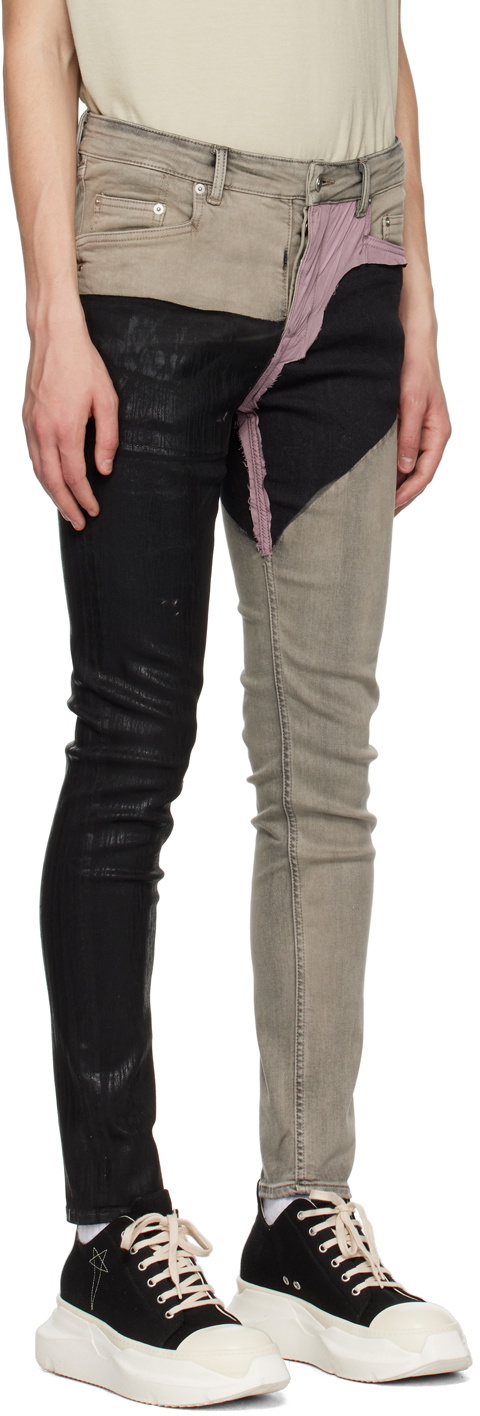 Rick Owens DRKSHDW Black & Gray Tyrone Cut Jeans Rick Owens Drkshdw
