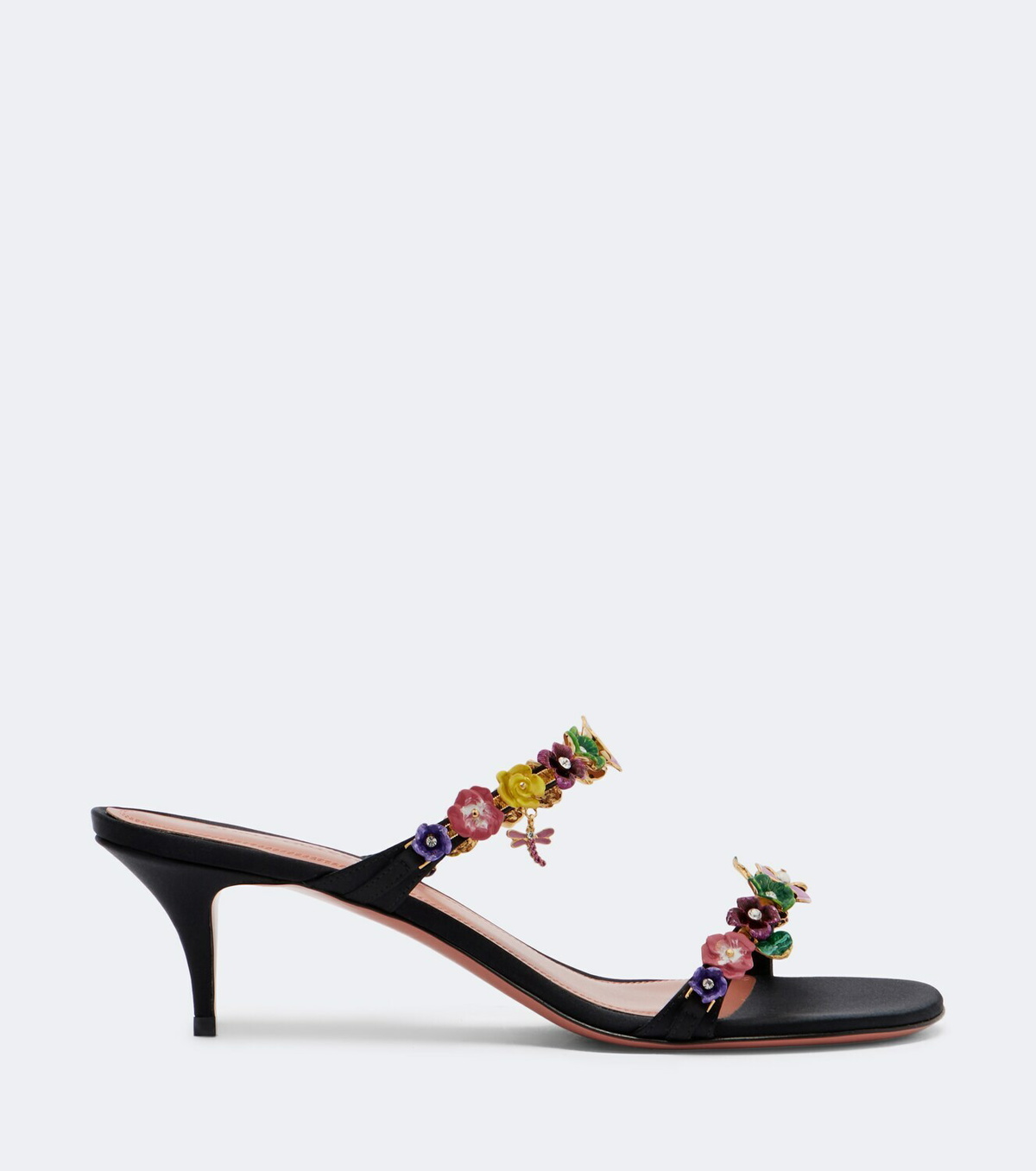 Amina Muaddi Vittoria embellished satin mules