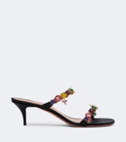 Amina Muaddi Vittoria embellished satin mules