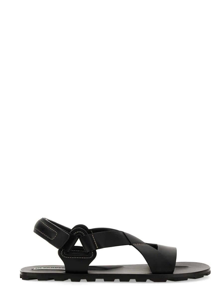Jil Sander Black Leather Slide Sandals Jil Sander