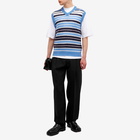 Marni Men's Stripe Mohair Vest in Blue Lilac