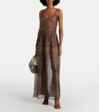Jacques Wei Printed semi-sheer silk maxi dress