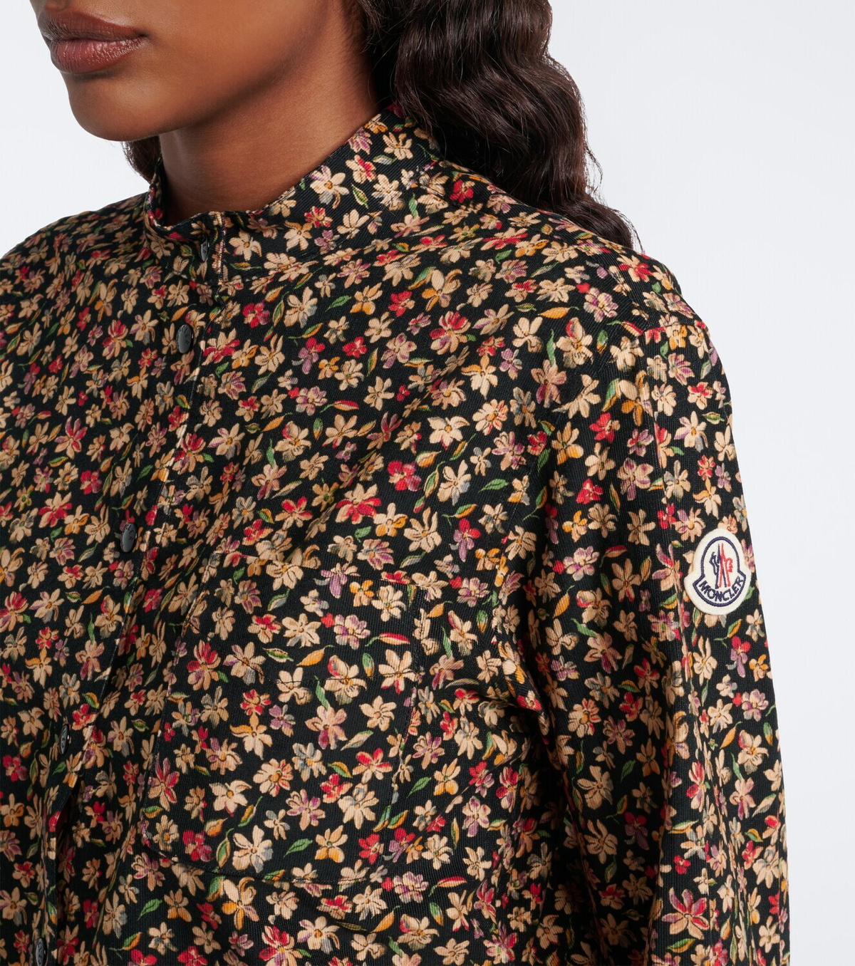 Moncler Floral cotton corduroy shirt