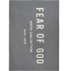 Fear of God - Logo-Appliquéd Mélange Loopback Cotton-Blend Jersey Blanket - Gray