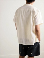 Portuguese Flannel - Convertible-Collar Checked Cotton-Gauze Shirt - Neutrals