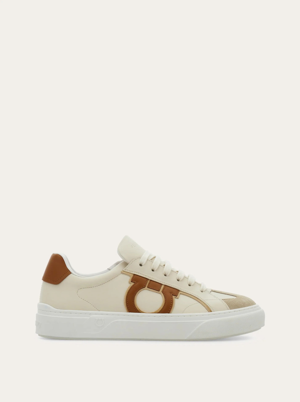 Ferragamo Mens Gancini sneaker in Beige