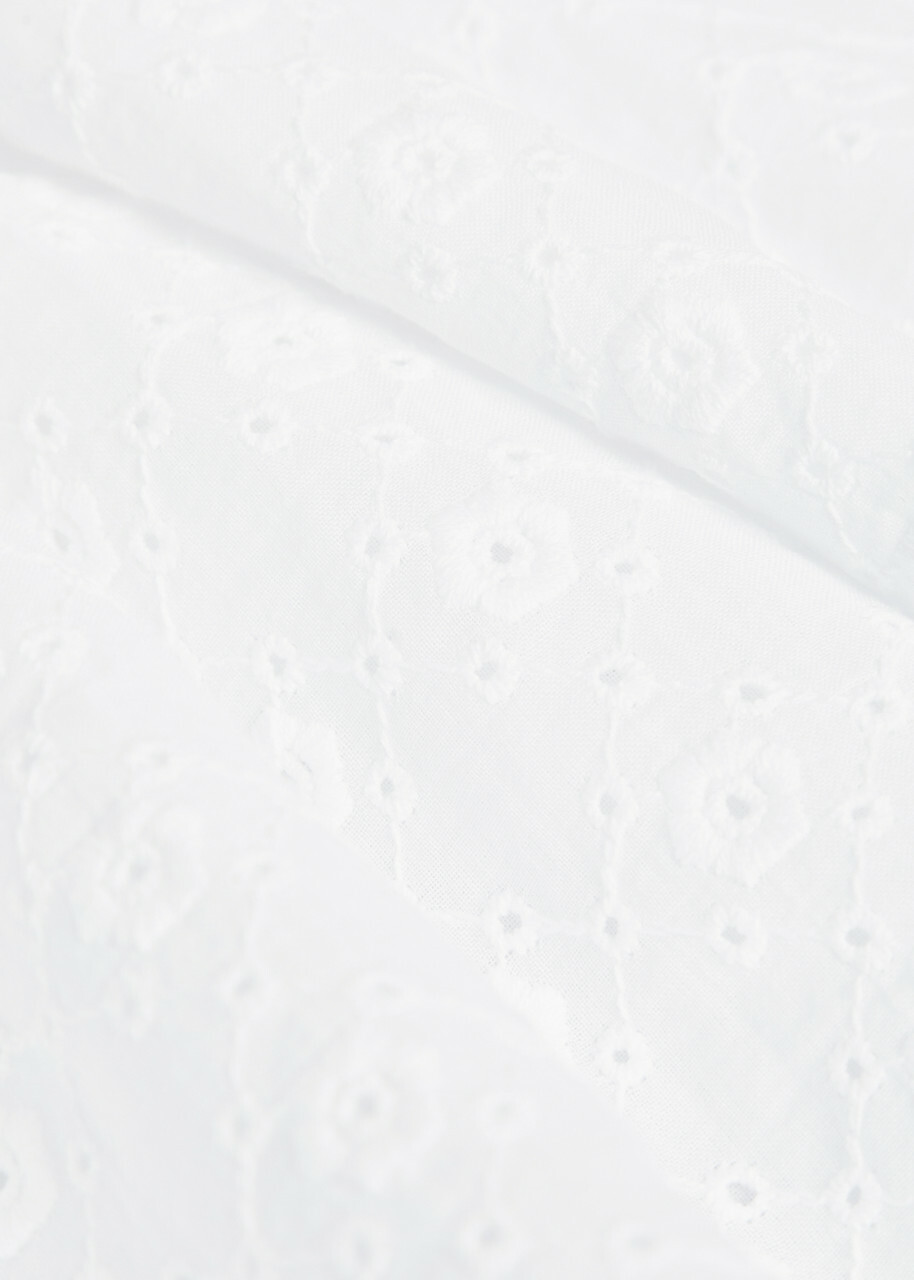 Ganni Broderie Anglaise Cotton Mini Dress White