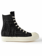 DRKSHDW by Rick Owens - Distressed Denim High-Top Sneakers - Black