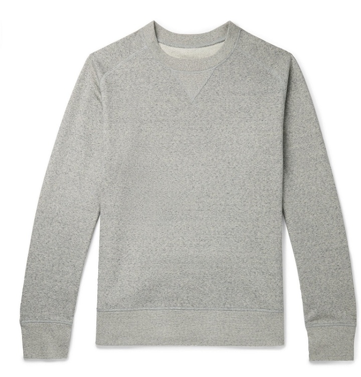 Photo: Secondskin - Mélange Loopback Cotton-Jersey Sweatshirt - Gray
