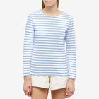 Armor-Lux Women's Long Sleeve Breton T-Shirt in White Lobelia