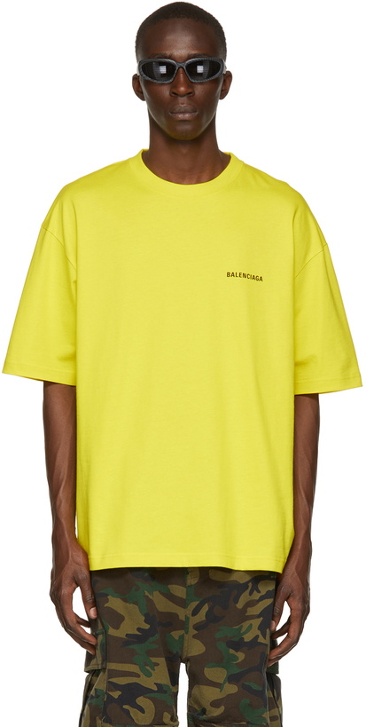 Photo: Balenciaga Yellow Logo T-Shirt