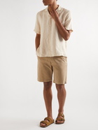 Frescobol Carioca - Roberto Camp-Collar Striped Linen Shirt - Neutrals