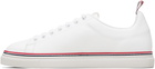 Thom Browne White Vitello Calf Tennis Sneakers