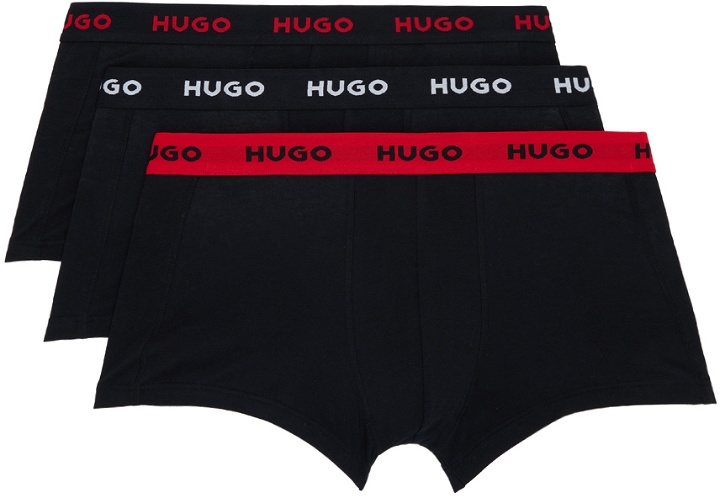 Photo: Hugo Three-Pack Black Logo Boxers