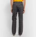 Off-White - Checked Herringbone Cargo Trousers - Gray