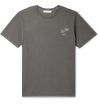 FRAME - Embroidered Cotton-Jersey T-Shirt - Gray