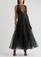 16 Arlington Morfyd Sheer Organza Midi Dress Black 6 (UK6 / XS)