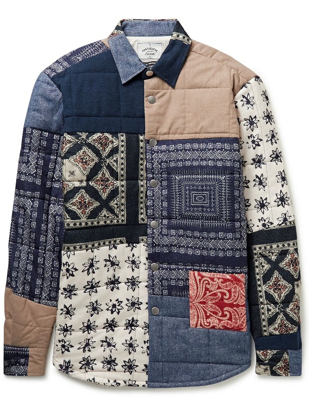 Photo: Portuguese Flannel - Patchwork Quilted Padded Cotton-Flannel Overshirt - Multi