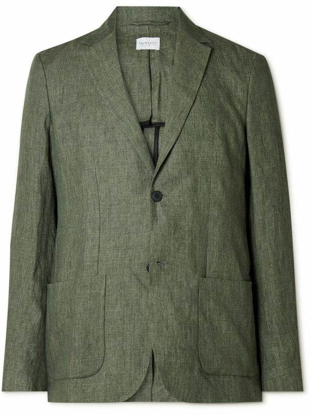 Photo: Sunspel - Unstructured Linen Suit Jacket - Green
