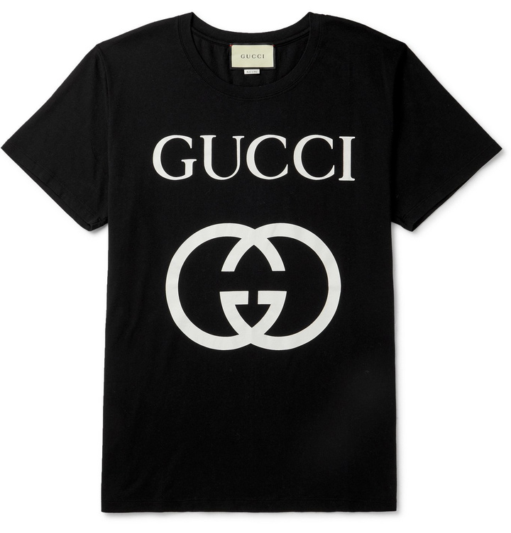 Photo: Gucci - Logo-Print Cotton-Jersey T-Shirt - Black