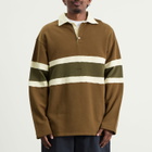 Foret Men's Match Rugby Sweatshirt in Earth/Pine
