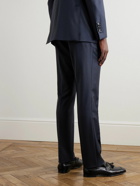 TOM FORD - Shelton Straight-Leg Sharkskin Wool Trousers - Blue