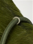 Rick Owens - Klaus Slim-Fit Leather-Trimmed Calf Hair Coat - Green