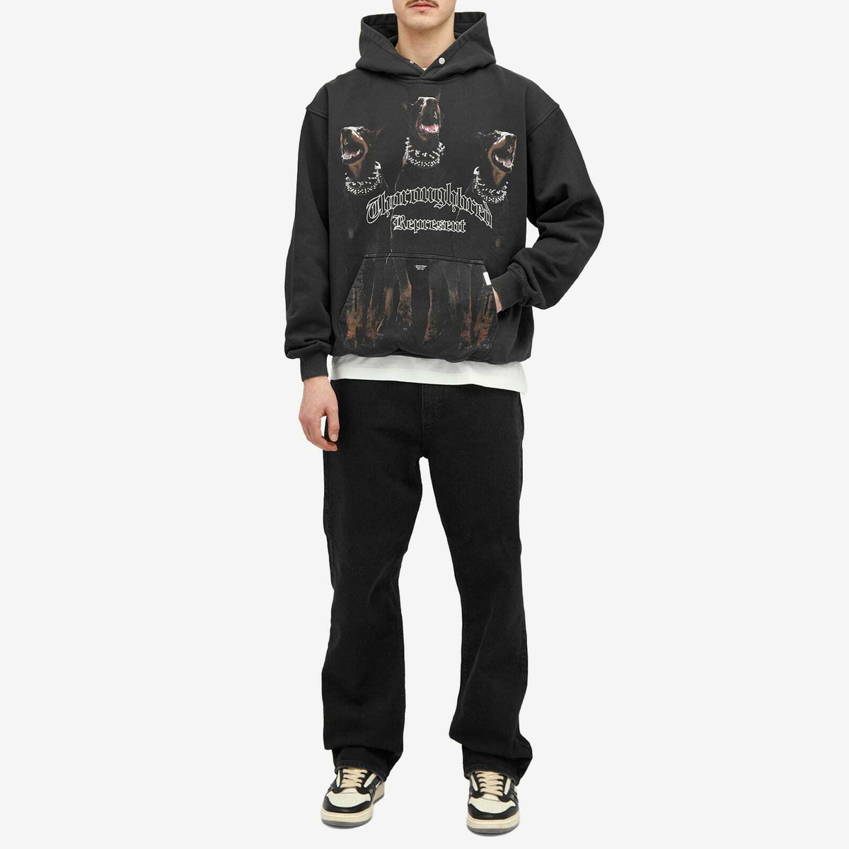 Represent Thoroughbred Hoodie in Vinatge Black Represent
