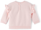 Givenchy Baby Pink Glitter Logo Ruffle Sweatshirt