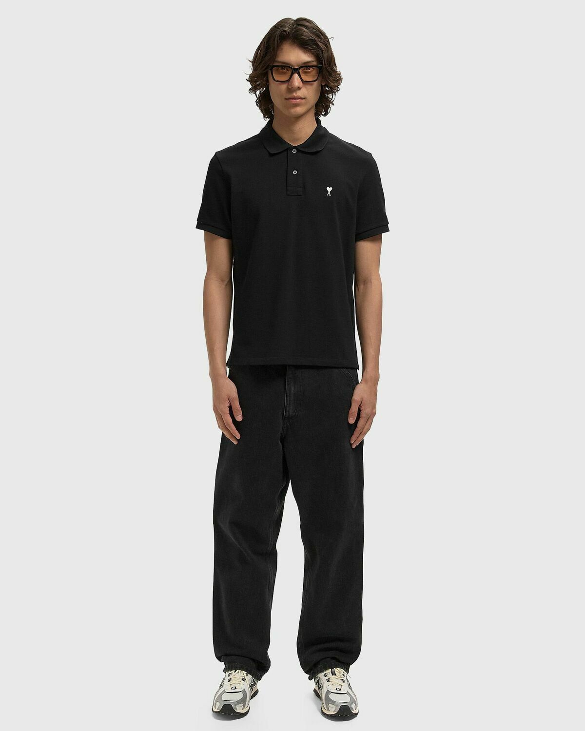 CONTRASTED AMI DE COEUR POLO SHIRT