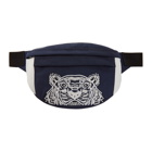 Kenzo Navy and White Limited Edition Colorblock Tiger Bum Bag