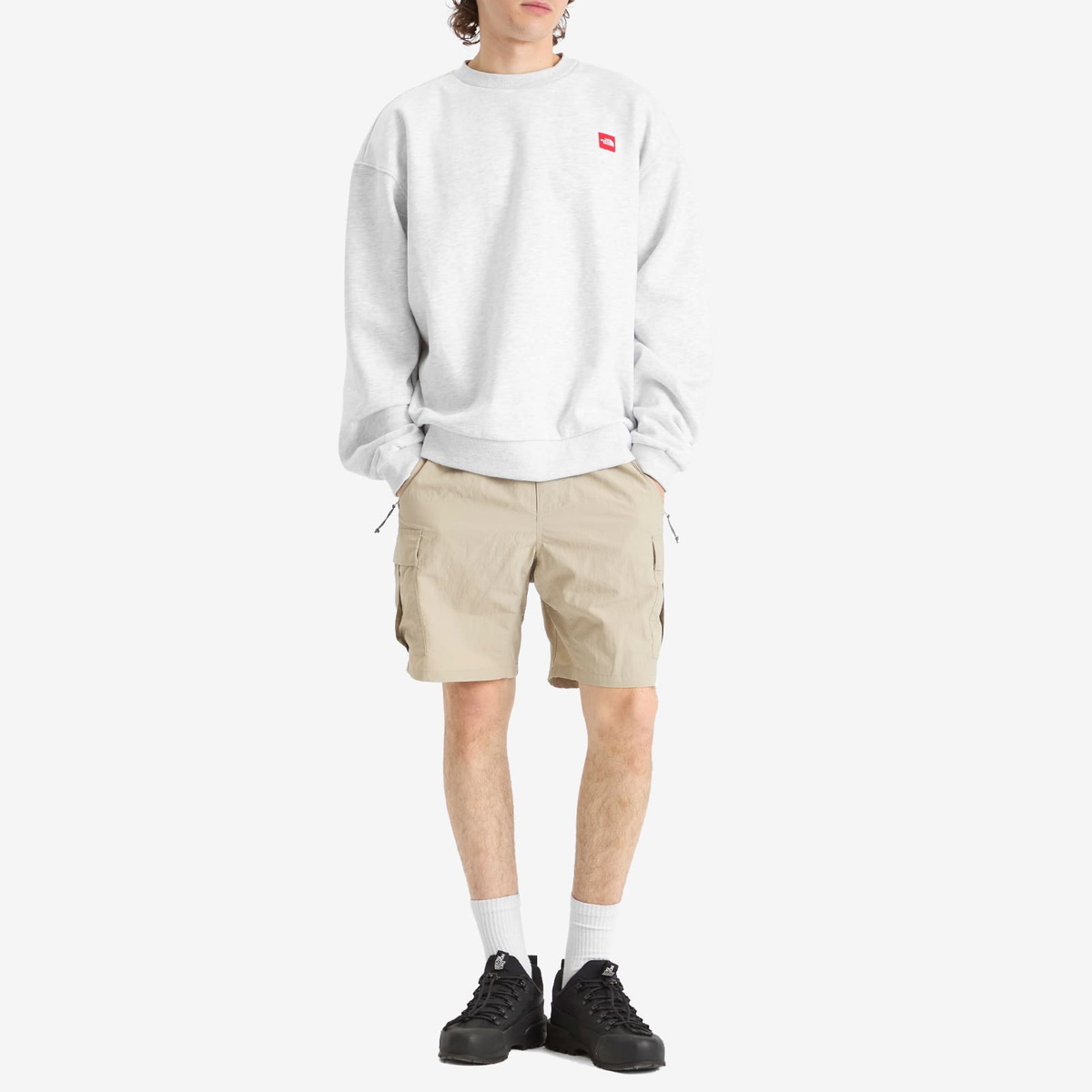 The North Face Men's Redbox Crew Sweat in Tnf Classic/Grey Heather