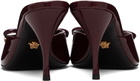 Versace Burgundy Opera Bow Patent Mule Heeled Sandals