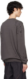 Professor.E Gray Tainted Knit Sweater