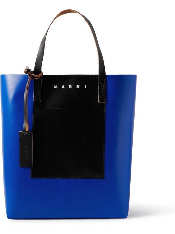 Photo: Marni - North/South Colour-Block Leather-Trimmed Shell Tote Bag