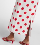 Cala de la Cruz Bruna polka-dot linen maxi skirt