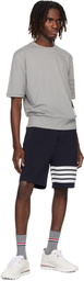 Thom Browne Navy Mid Thigh 4 Bar Shorts