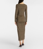 Veronica Beard Charissa houndstooth jersey maxi dress