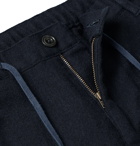 Hartford - Tanker Tapered Pleated Wool-Blend Flannel Trousers - Blue