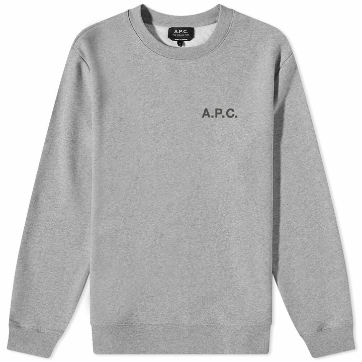 Photo: A.P.C. Men's A.P.C Arliss Logo Sweat in Heathered Grey