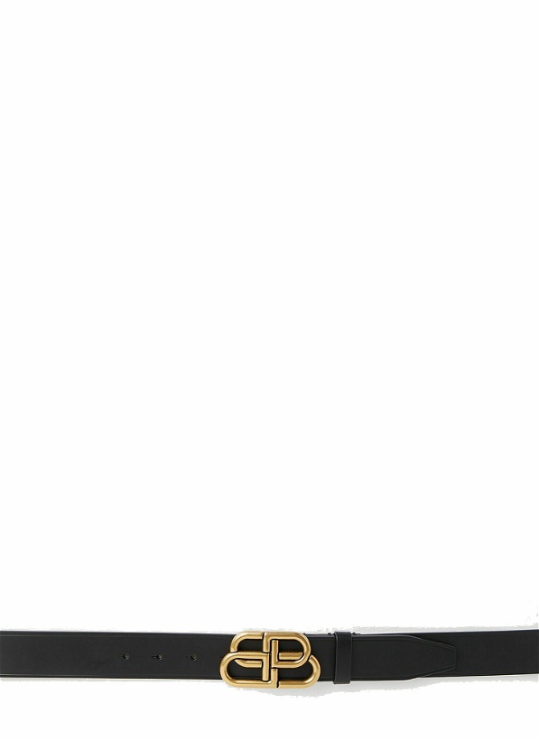 Photo: Balenciaga - Logo Plaque Belt in Black