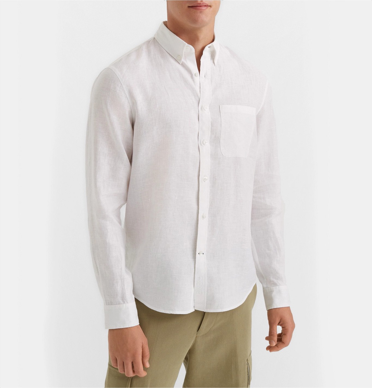 Club Monaco - Slim-Fit Button-Down Collar Linen Shirt - White Club Monaco