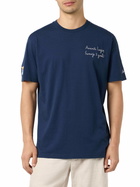 MC2 Saint Barth Man Cotton T-shirt With Avanti Lazio, Famoje 3 Goal! Embroidery | Ss Lazio Special Edition