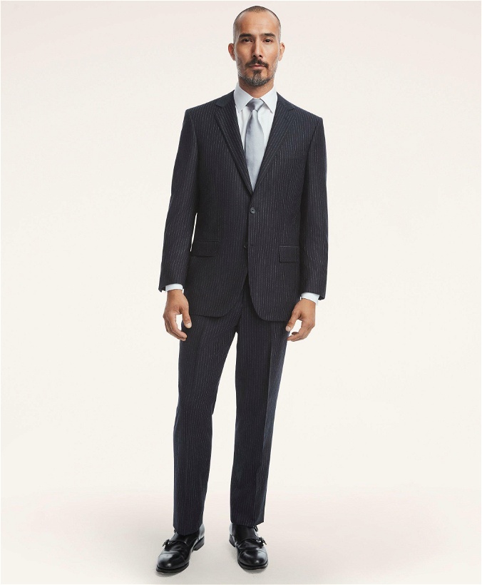 Photo: Brooks Brothers Men's Madison Fit Wool Pinstripe 1818 Suit | Navy