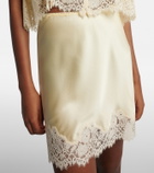 Dôen Giulietta lace-trimmed silk miniskirt