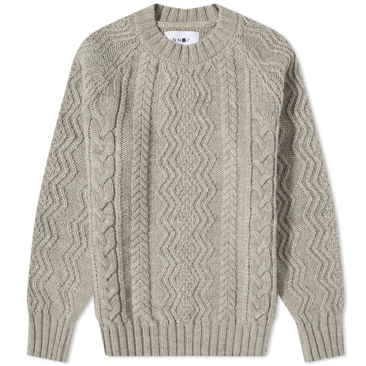 Photo: NN07 Men's Cooper Cable Crew Knit in Nature Melange