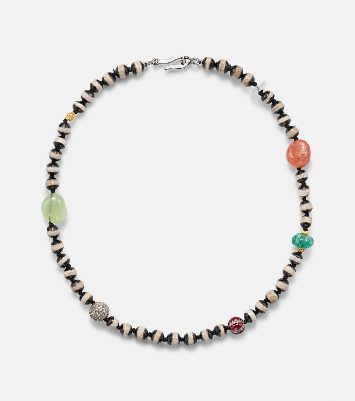 Ileana Makri Globetrotter beaded necklace with gemstones