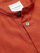 And Wander - Grandad-Collar COOLMAX Linen-Blend Shirt - Red